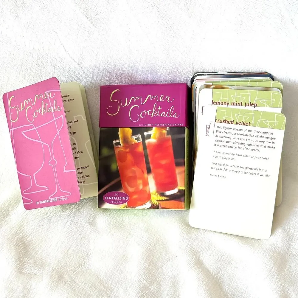 Boxed Set of Summer Cocktail Recipe Cards Y2K 2001